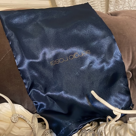 Sergio Rossi Crystal coated satin sandals/white size 38 - Picture 4 of 8